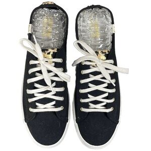 Keds Kickstart Leopard Pop Black Canvas Sneakers White Lace Sz 9.5 Sporty Tennis